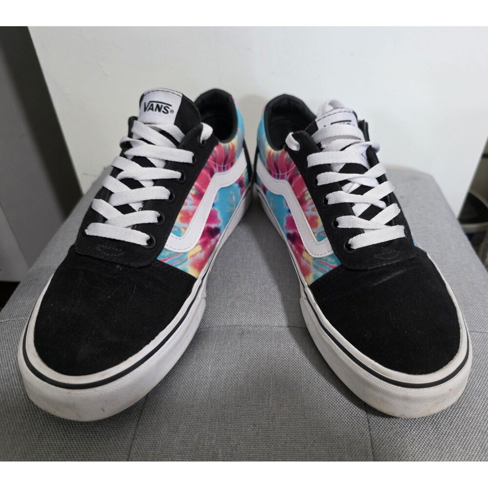 Rare Vans "Off The Wall"  Tie Dye & Black Canvas Sneaker Shoes Women’s Sz 11 EuC